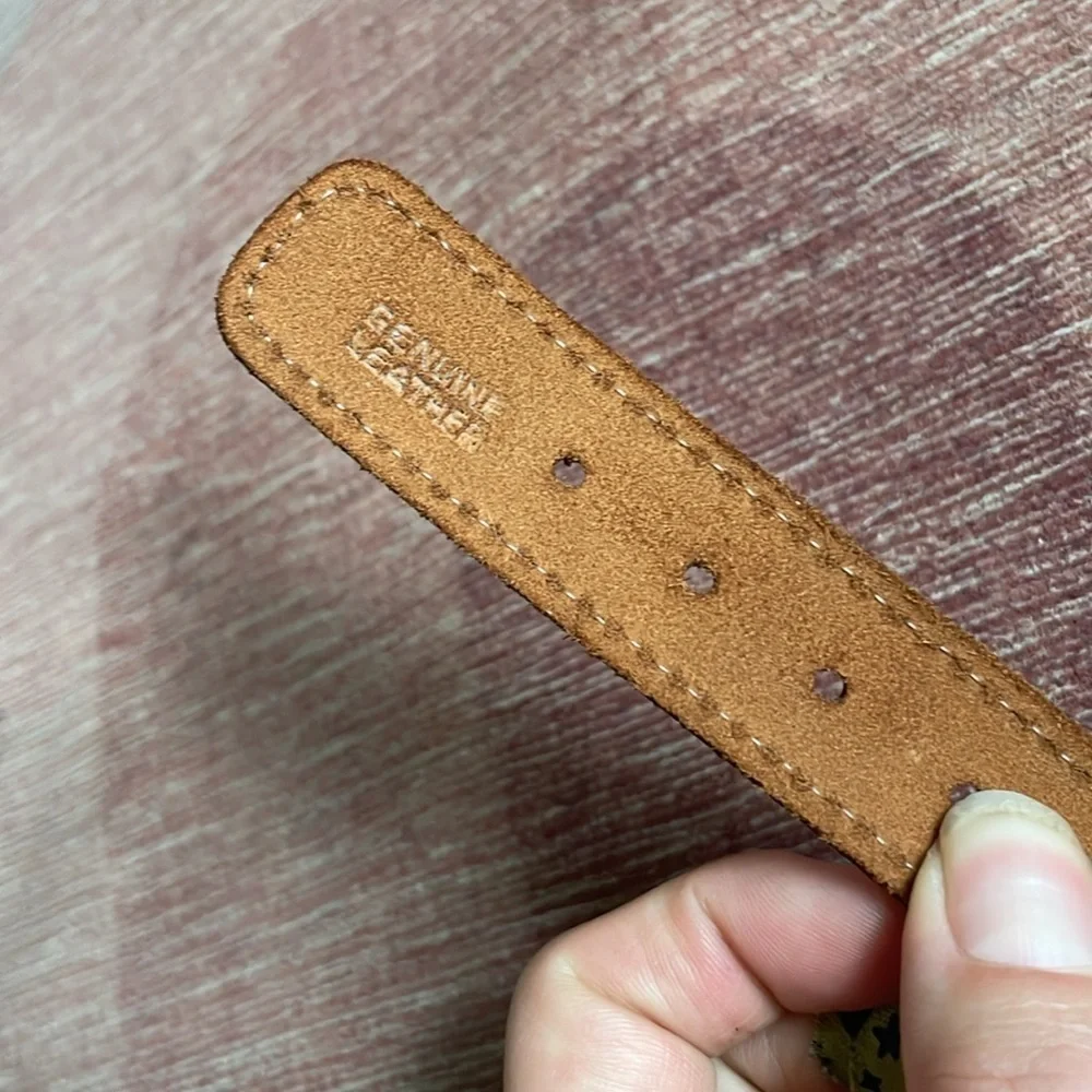 Genuine Leather Stylish Brown and Green Men's Belt